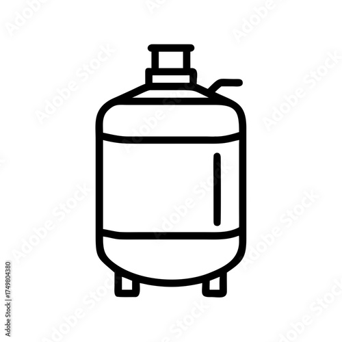 Stainless steel tank icon in simple vector style for wineries  