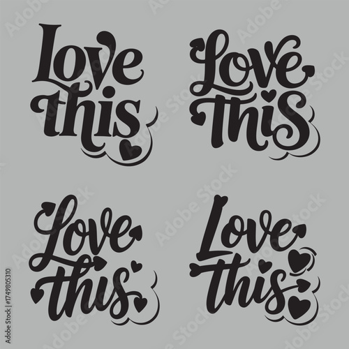 A Minimalist Typography Calligraphy Love This Shilouette Vector Art