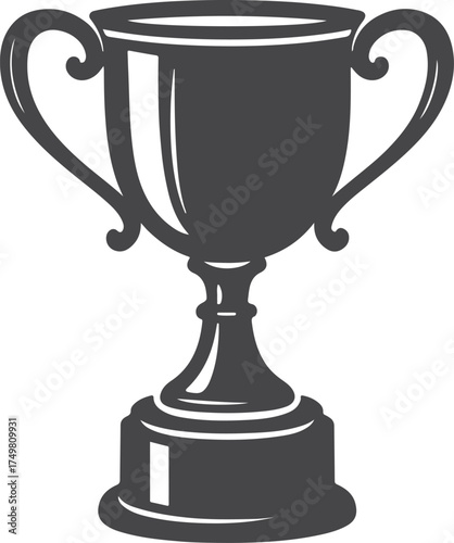 Classic silhouette of a champion s trophy with two handles and a sturdy base representing victory and achievement