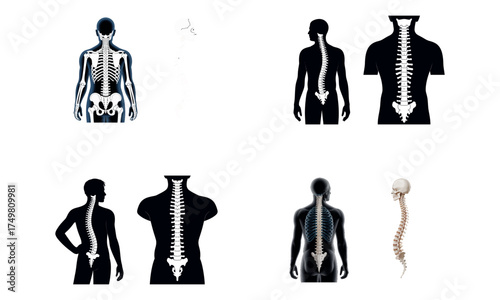 Human spine anatomy illustration showing backbone and vertebral column structure  
