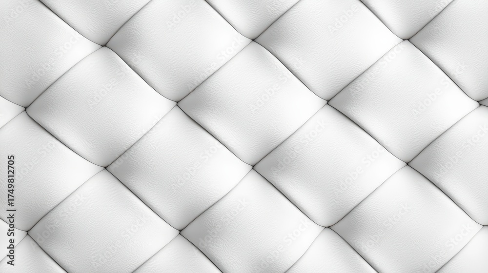 Obraz premium Luxurious White Leather Quilted Texture Background for High-End Design, Upholstery, and Creative Projects