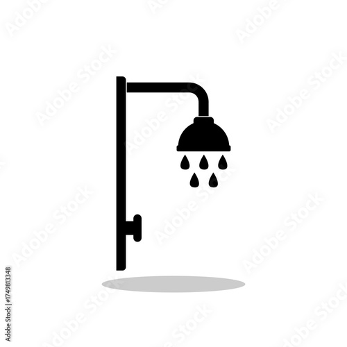 Shower head icon simple with shadow