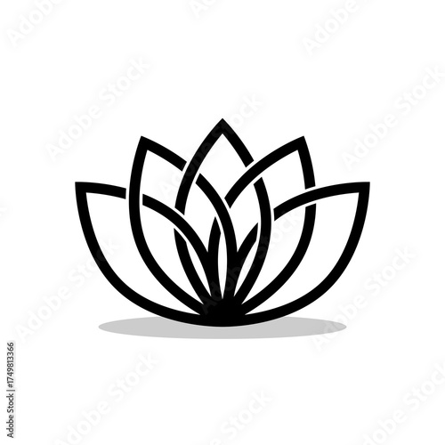 Lotus Flower Logo abstract with shadow