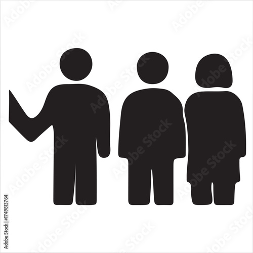 Engaging People with Presentation A Silhouette Illustration of Teamwork