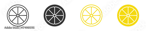Citrus slices icon set. Citrus, lemon, lime, orange, tangerine slice icon. Lemon Slices Seamless , vector illustration .