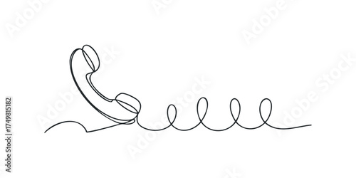 Handset cord connection line art