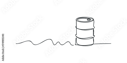 Stack of three oil drums drawn with a single continuous line