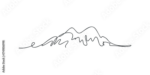 Abstract Mountain Range Line Art
