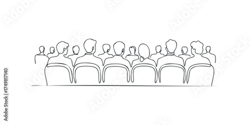 Audience seated in a row watching a performance