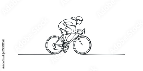 Female cyclist in motion