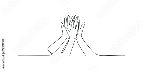 Line art of hands giving a high five