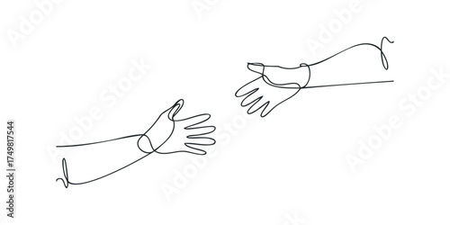 Two abstract hands reaching out to connect