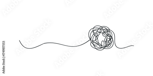 Tangled line representing complexity and confusion