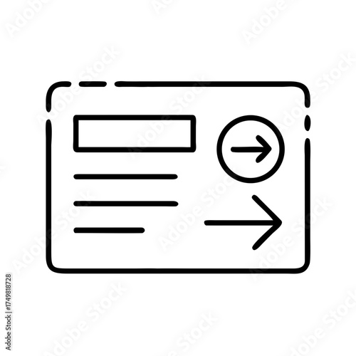 Outline of return address label with direction arrows and fields  