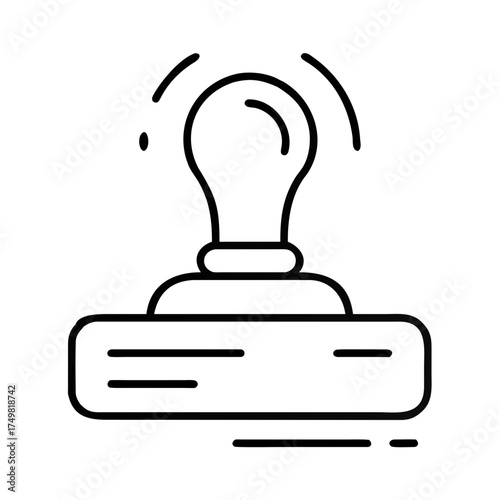 Rubber stamp icon, vector representation on white background  