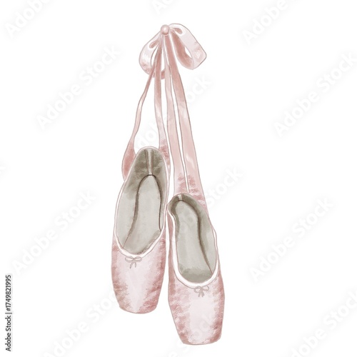 Pointe Shoes activities Watercolor illustration