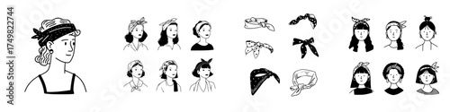 Diverse women wearing various bandana and headscarf styles