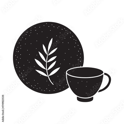 Clay Plate And Cup Silhouette Illustration