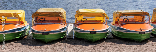 Wallpaper Mural Panoramic image. Empty boats in front of the Lake Torontodigital.ca