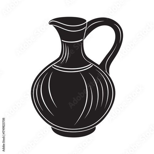 Clay Water Jug Silhouette Artwork