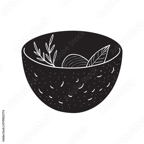 Hand Thrown Clay Bowl Silhouette Design