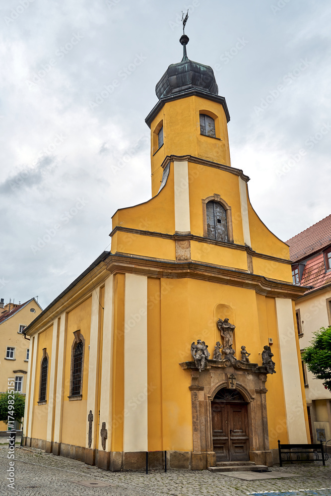 Fototapeta premium Historic church with bell tower in Jelena Gora