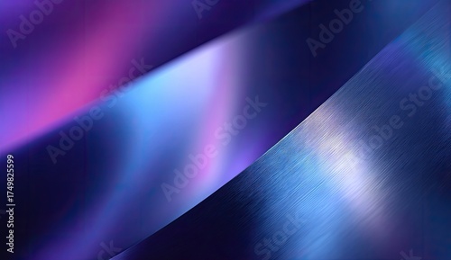 Abstract composition featuring diagonal swathes of color with gradient and metallic finishes