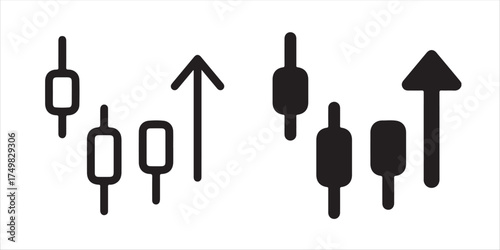 Stock market analysis with candlestick charts showing bullish trends, ideal for finance presentations and investment strategies vector illustration!