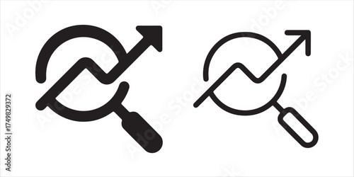 Analyze growth trends with this modern icon for market research or financial analysis, highlighting potential and upward trajectory for business success   vector illustration!