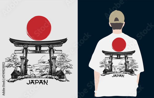 Japanese style popular typography t-shirt design for clothes sale poster banner wallpaper vector