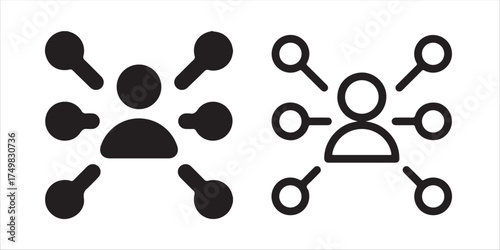 Maximize your reach with this network hub icon, essential for building community and connecting people through modern technology solutions now vector illustration!