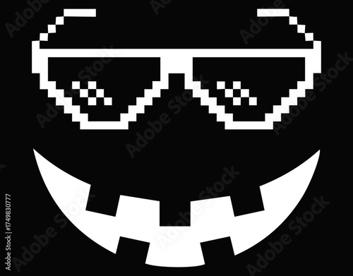 Happy Halloween Pumpkin Sunglass Party - printable editable vector art file.