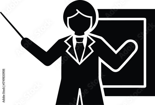 Teacher Pointer vector icon.
