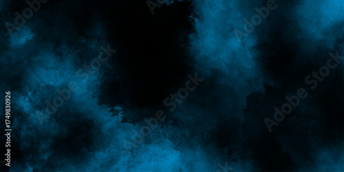 abstract blue fog or smoke color isolated background for effect, liquid fluid grunge texture, blue green or teal color texture with dark blue blurred background with light.