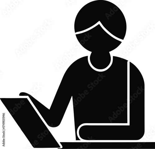 Teacher Writing vector icon.