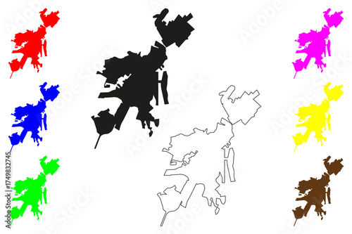 Ramos Arizpe city (United Mexican States, Mexico, Coahuila State) map vector illustration, scribble sketch Ramos Arizpe map