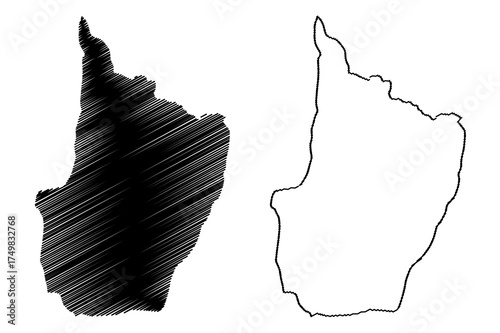 Upper Demerara-Berbice Region (Administrative Regions of Guyana, Co-operative Republic of Guyana) map vector illustration, scribble sketch Upper Demerara Berbice map