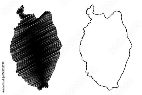 Upper Takutu-Upper Essequibo Region (Administrative Regions of Guyana, Co-operative Republic of Guyana) map vector illustration, scribble sketch Upper Takutu Upper Essequibo map