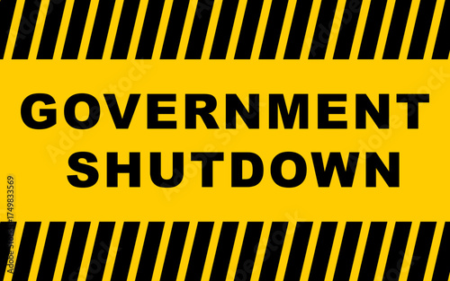 Government Shutdown Icon Stock Vectors image, Government Shutdown image with yellow background