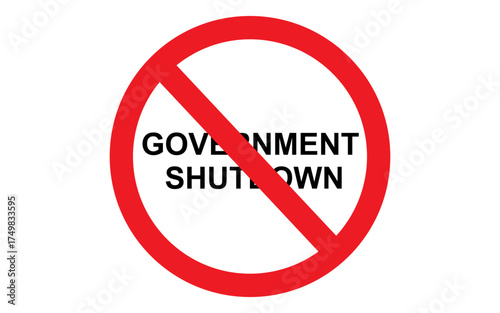 Government Shutdown circle Icon, Government Shutdown Stock image, Government Shutdown image
