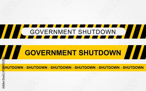 Government shutdown vector strip image set, Government shutdown stock image set