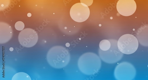 Soft bokeh lights gradient background with orange and blue hues