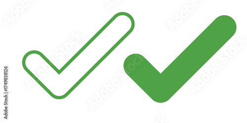 Check box tick mark icon set button correct right wrong buttons or yes or no checkmark red cross green tick vector illustration. 