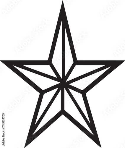 Bold Geometric Star Design with Intricate Interior Lines Creating a Modern and Eye Catching Visual