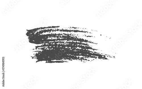 Bold Black Brushstroke Grunge Rectangle, Rough black brushstroke in a rectangular shape on white background.Overlay over any design to create interesting effect and depth.