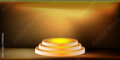 Golden Spotlight Podium for Awards & Product Launches