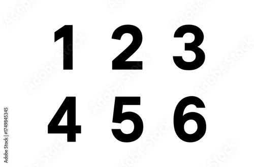 Bold numbers design: simple black numerals on white background