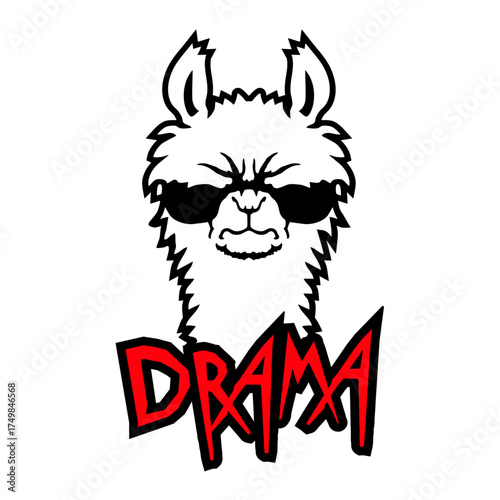 Llama Angry Drama Sunglasses Fierce Funny Cool Animal
