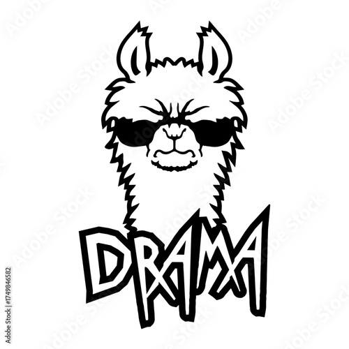 Llama Angry Drama Sunglasses Fierce Funny Cool Animal
