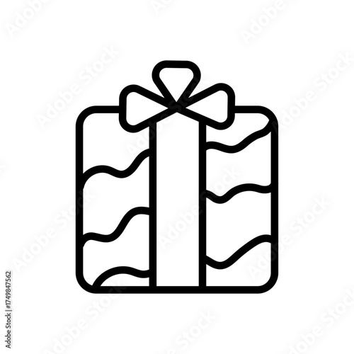 Gift Box outline icon design template. Vector illustration isolated on a white background. Vector sign for mobile app and web sites.